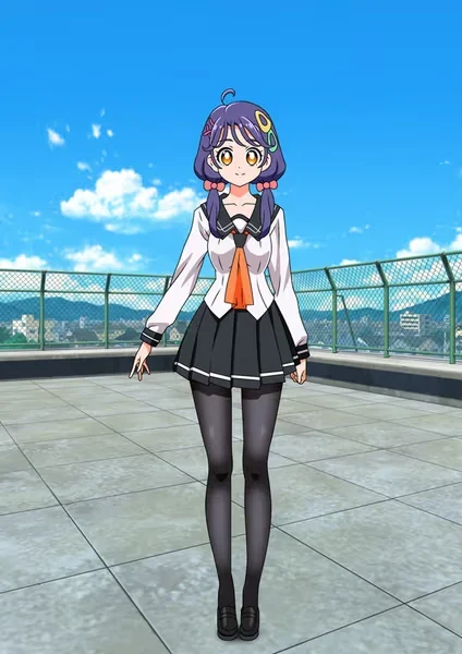 AI generated anime JK school girl character, Athlete JK, active school girl styling, confident sporty expression, vertical portrait