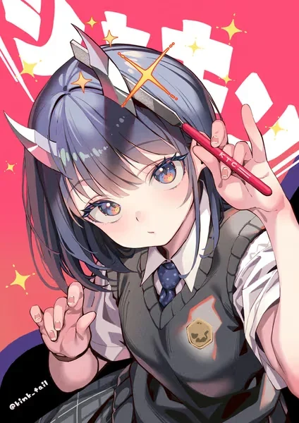 AI generated anime JK school girl character, Bookish JK, smart school uniform styling, studious thoughtful expression, vertical portrait